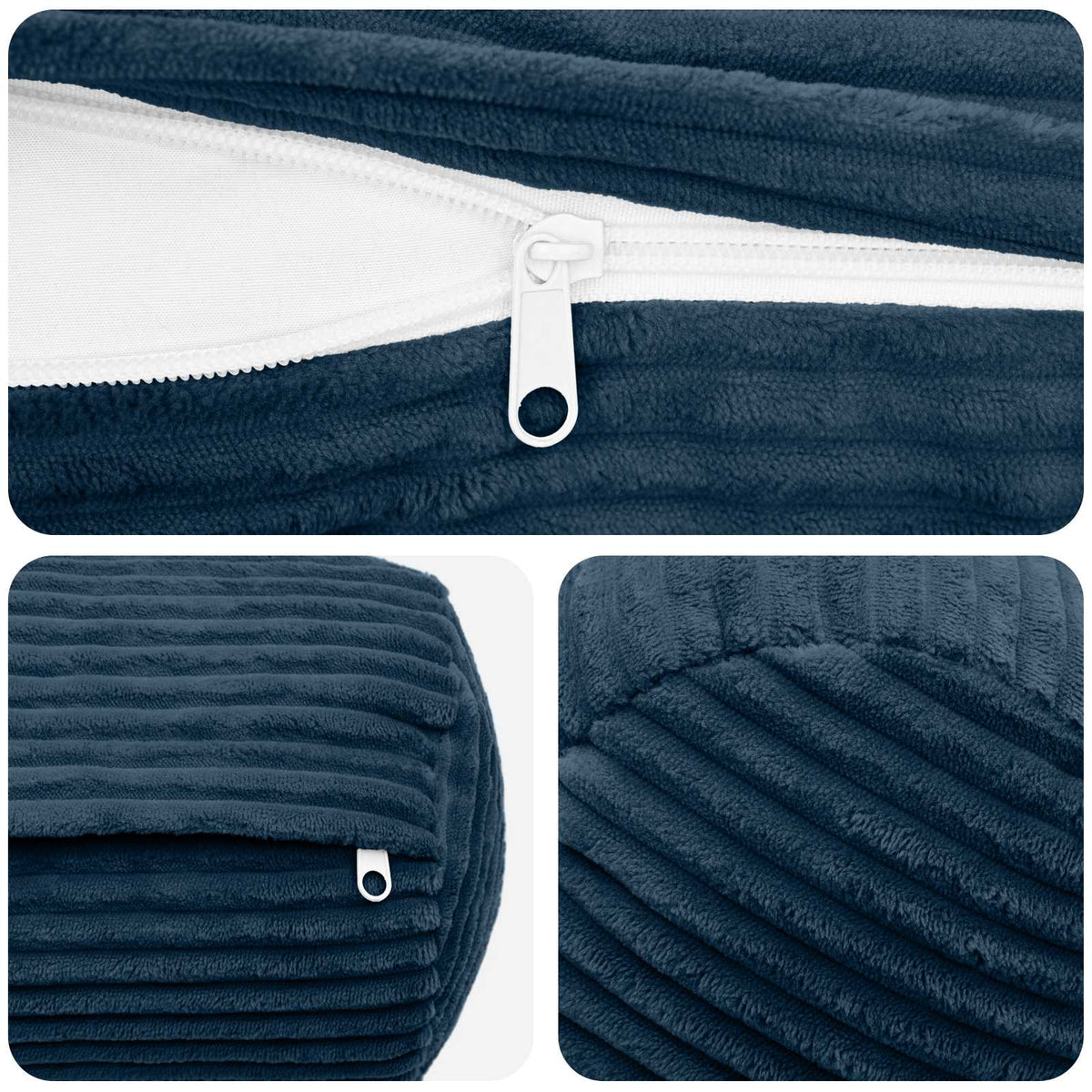 vidaXL Poszewka na poduszkę 6 pcs HEERLEN Granatowy Ø 15 x 40 cm