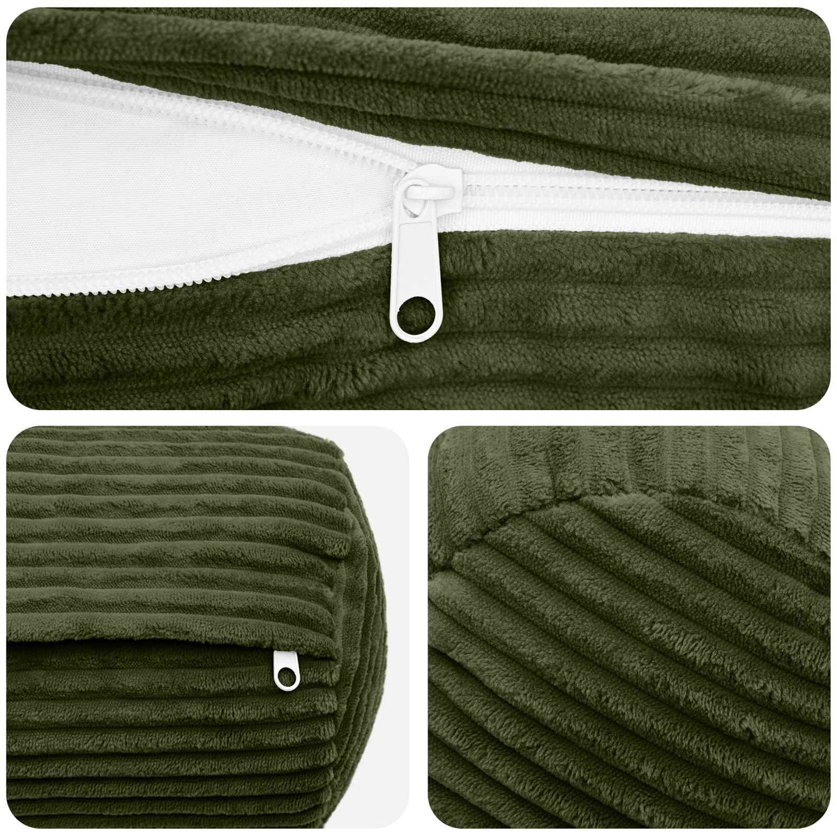 vidaXL Poszewka na poduszkę 2 pcs HEERLEN zielony Ø 15 x 40 cm sztruks