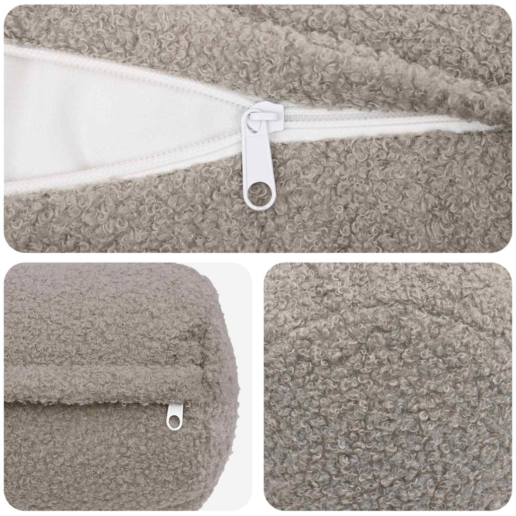vidaXL Poszewka na poduszkę 6 pcs HEERLEN jasnoszary Ø 15 x 40 cm