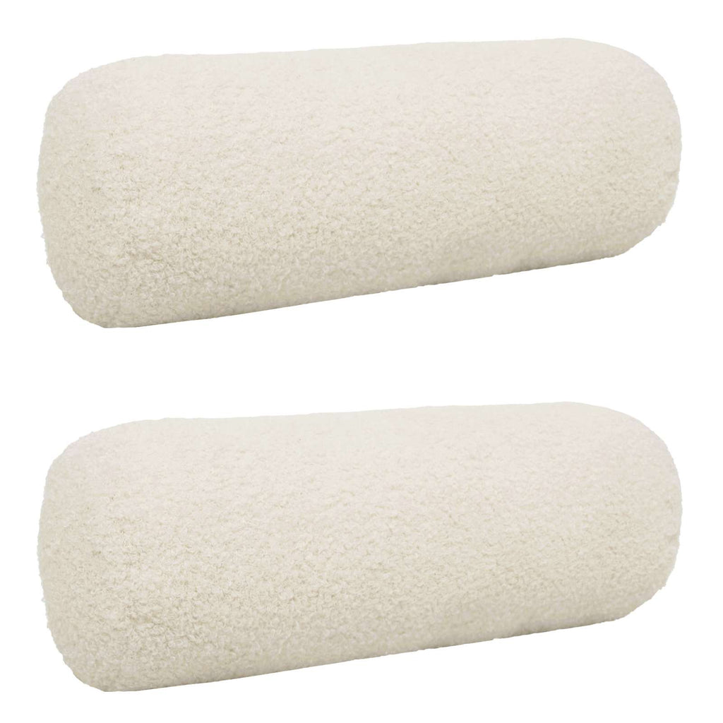 vidaXL Poszewka na poduszkę 2 pcs HEERLEN kremowy Ø 15 x 40 cm Bouclé