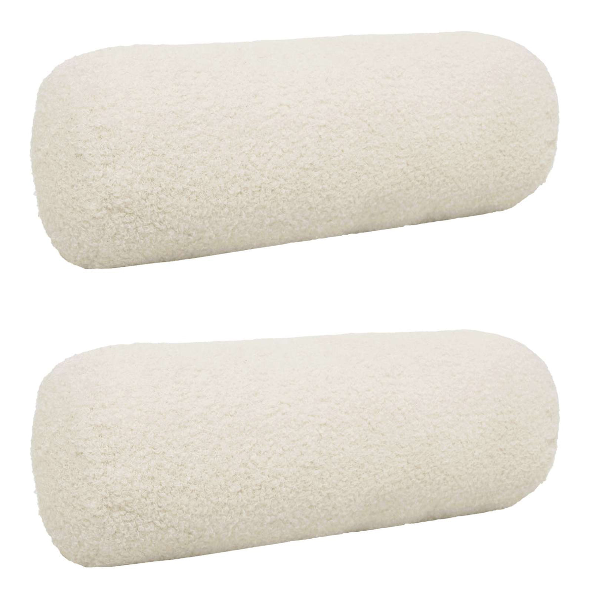 vidaXL Poszewka na poduszkę 2 pcs HEERLEN kremowy Ø 15 x 40 cm Bouclé