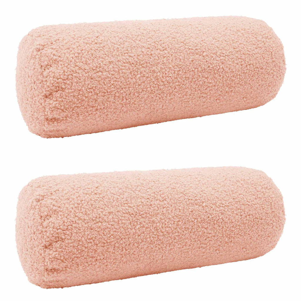 vidaXL Poszewka na poduszkę 2 pcs HEERLEN różowy Ø 15 x 40 cm Bouclé