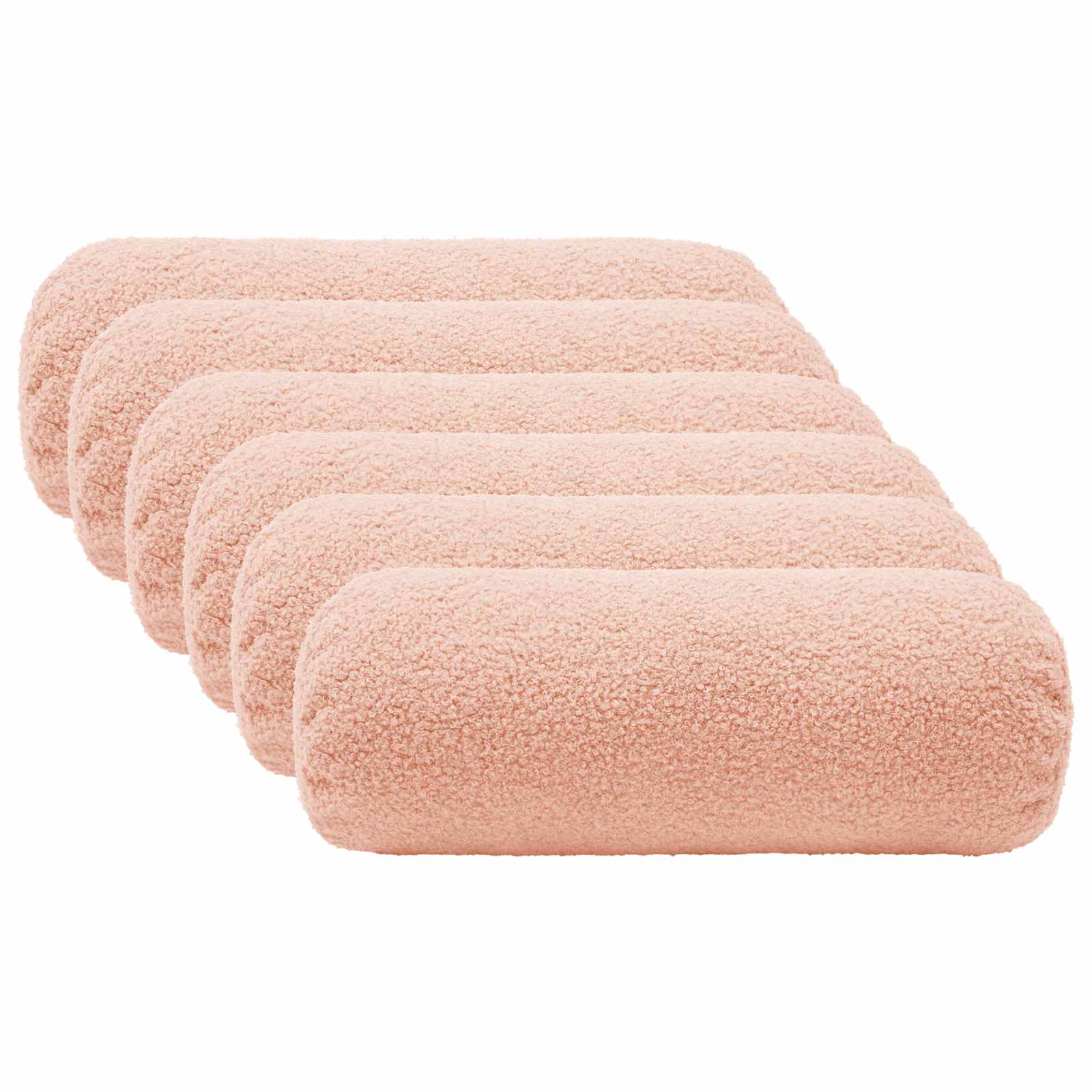 vidaXL Poszewka na poduszkę 6 pcs HEERLEN różowy Ø 15 x 40 cm Bouclé