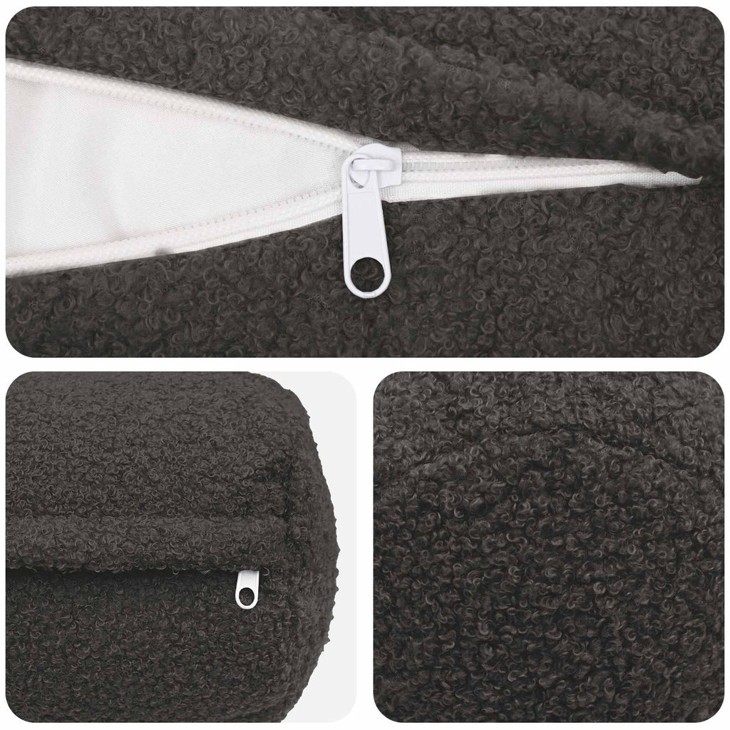 vidaXL Poszewka na poduszkę 6 pcs HEERLEN ciemnoszary Ø 15 x 40 cm