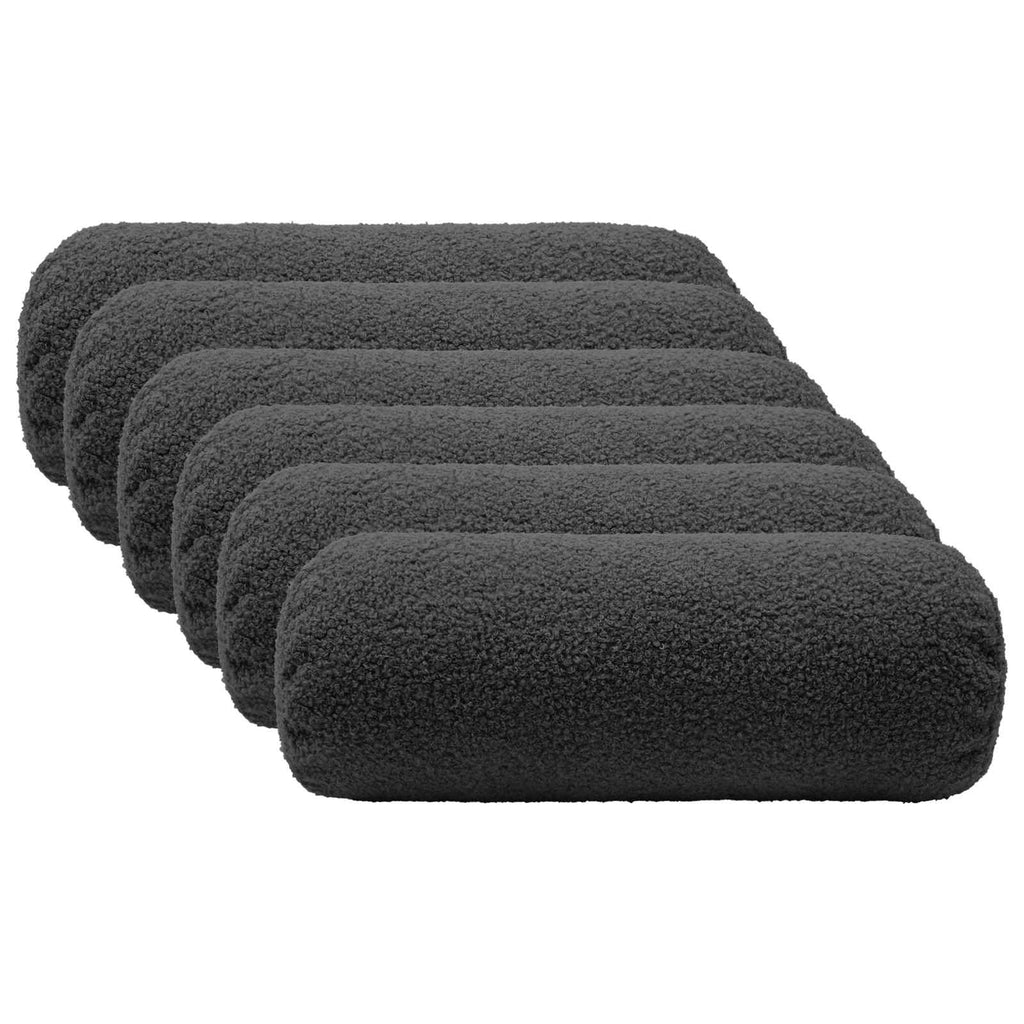 vidaXL Poszewka na poduszkę 6 pcs HEERLEN ciemnoszary Ø 15 x 40 cm