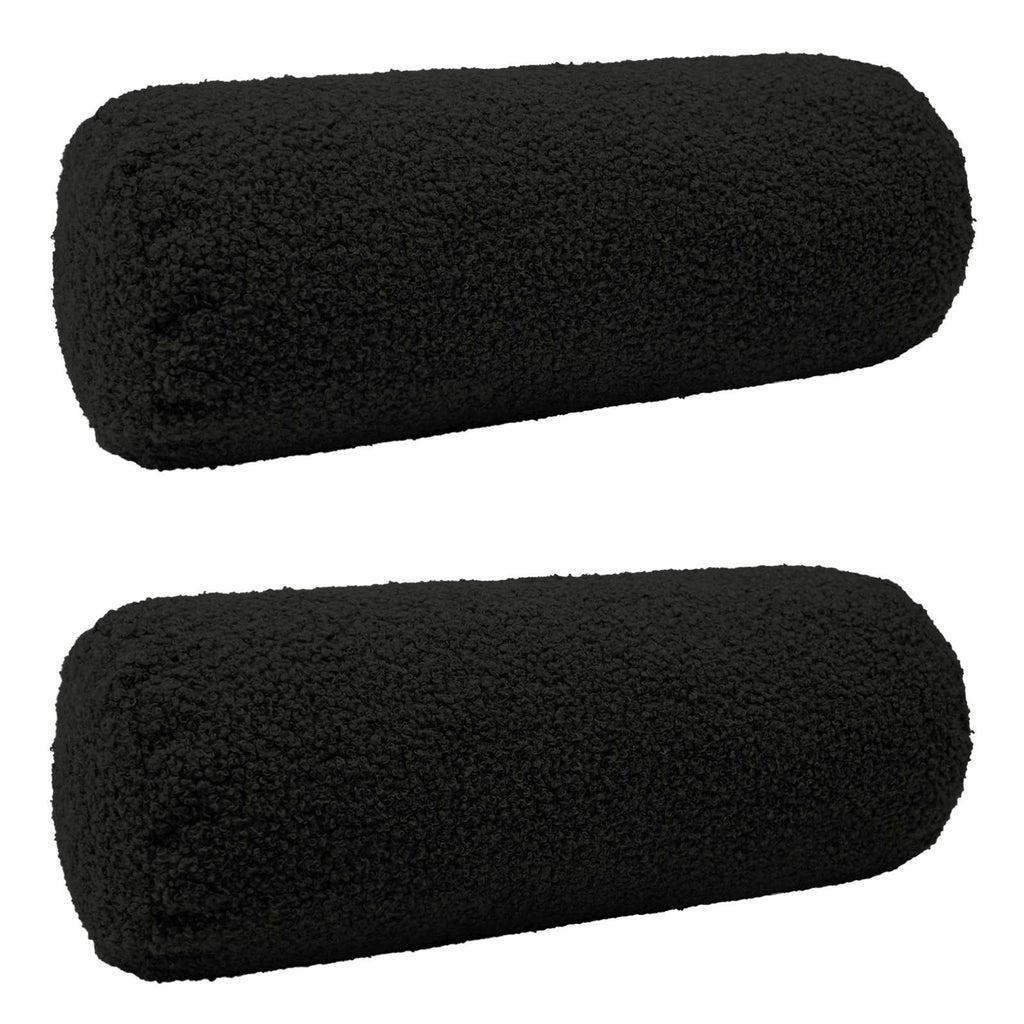 vidaXL Poszewka na poduszkę 2 pcs HEERLEN Czarny Ø 15 x 40 cm Bouclé