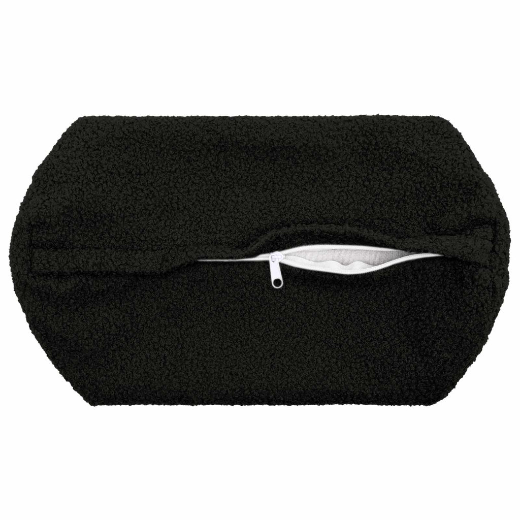 vidaXL Poszewka na poduszkę 2 pcs HEERLEN Czarny Ø 15 x 40 cm Bouclé