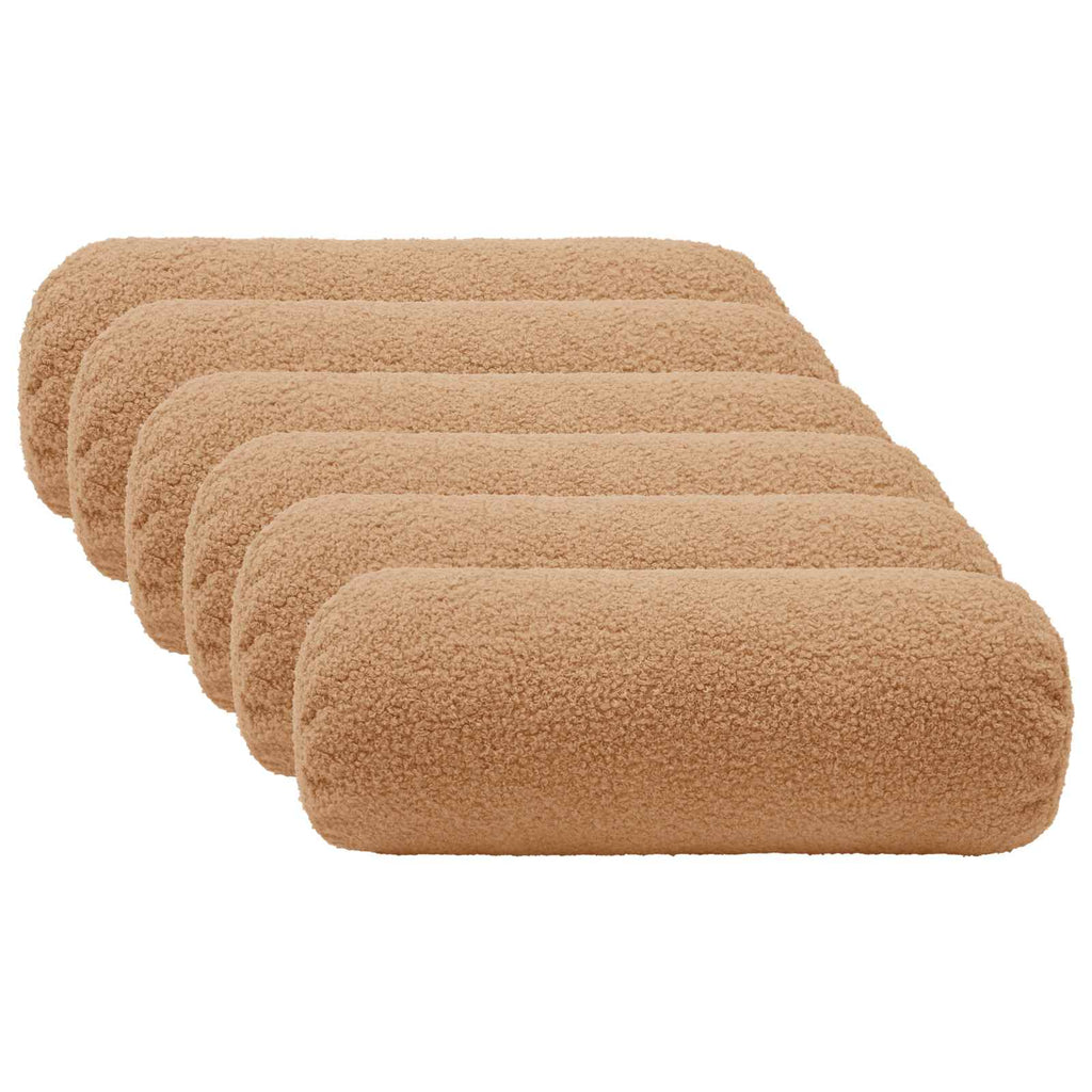 vidaXL Poszewka na poduszkę 6 pcs HEERLEN Beżowy Ø 15 x 40 cm Bouclé