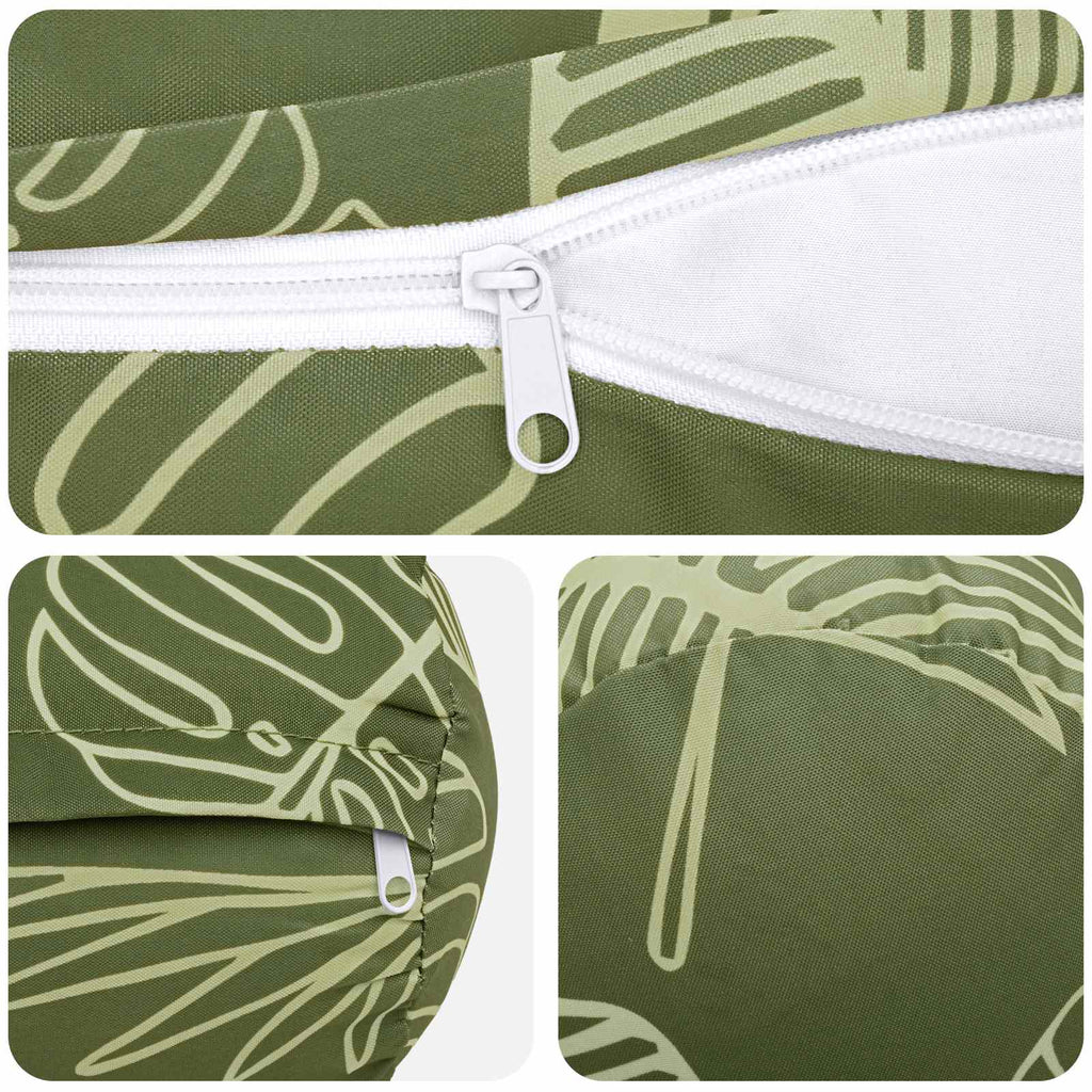 vidaXL Poszewka na poduszkę 2 pcs HEERLEN Wzór liścia Ø 15 x 40 cm