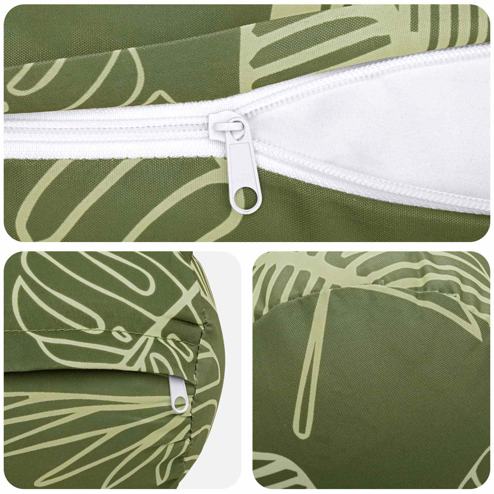 vidaXL Poszewka na poduszkę 2 pcs HEERLEN Wzór liścia Ø 15 x 40 cm