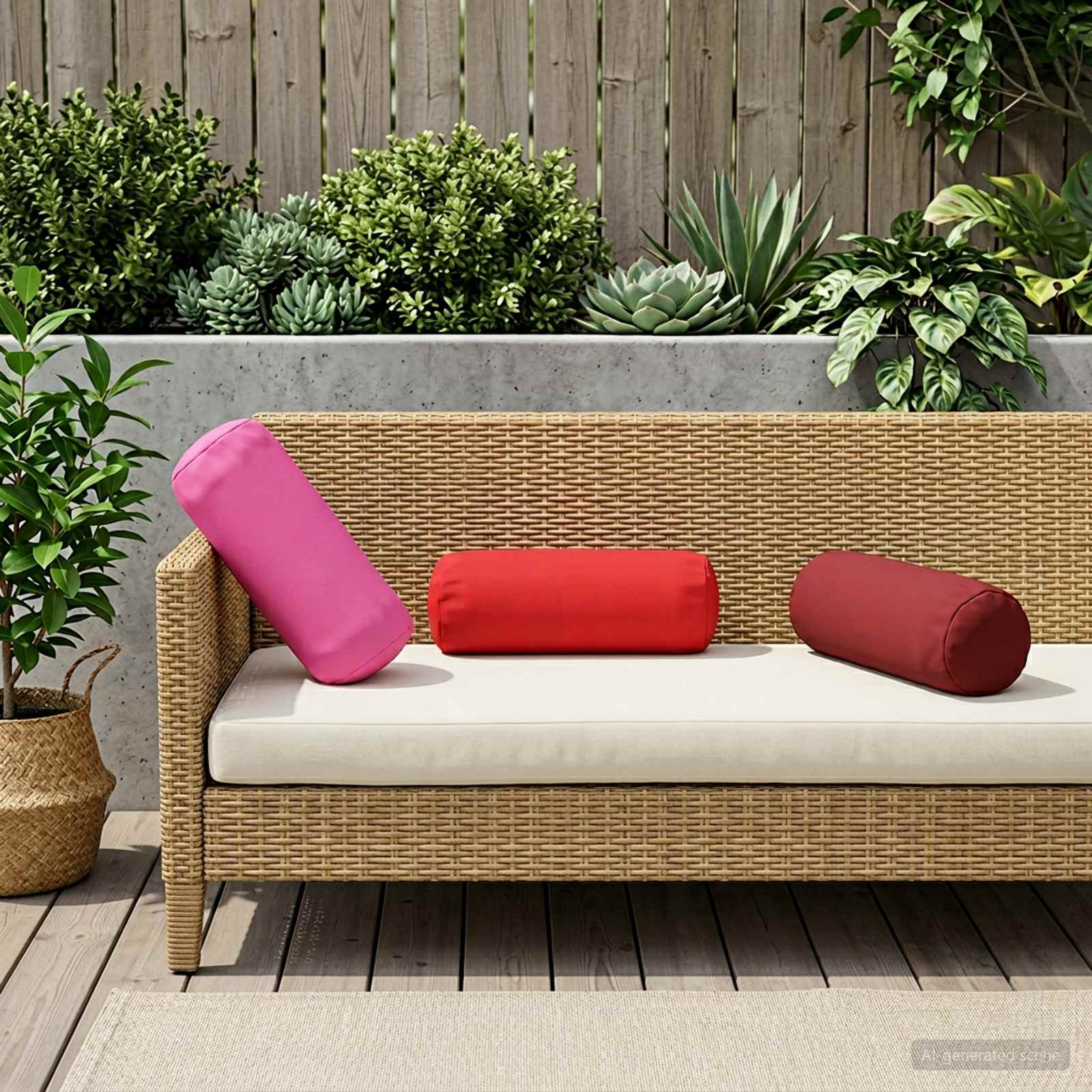 vidaXL Poszewka na poduszkę 2 pcs HEERLEN czerwony Ø 15 x 40 cm