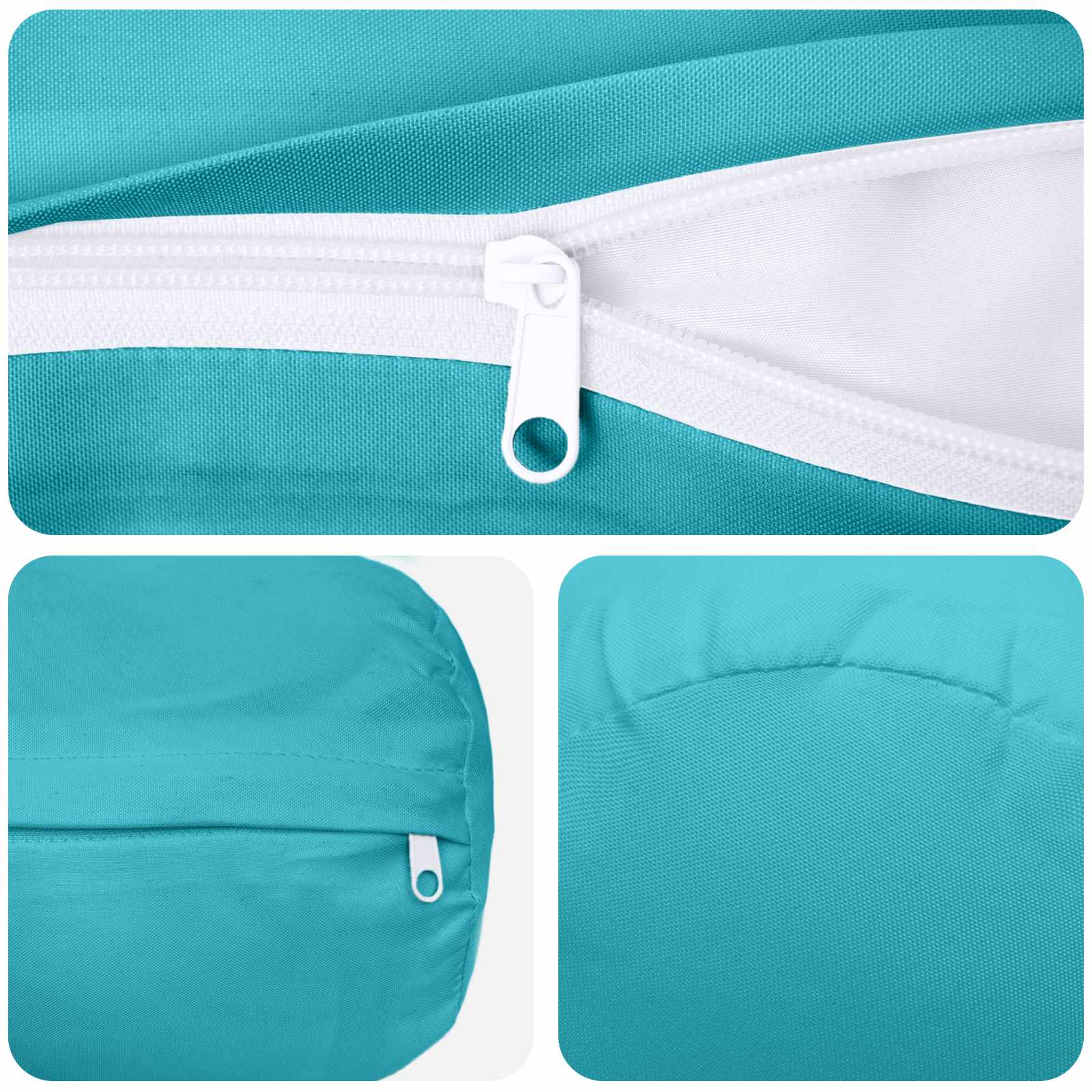 vidaXL Poszewka na poduszkę 2 pcs HEERLEN Turkusowy Ø 15 x 40 cm