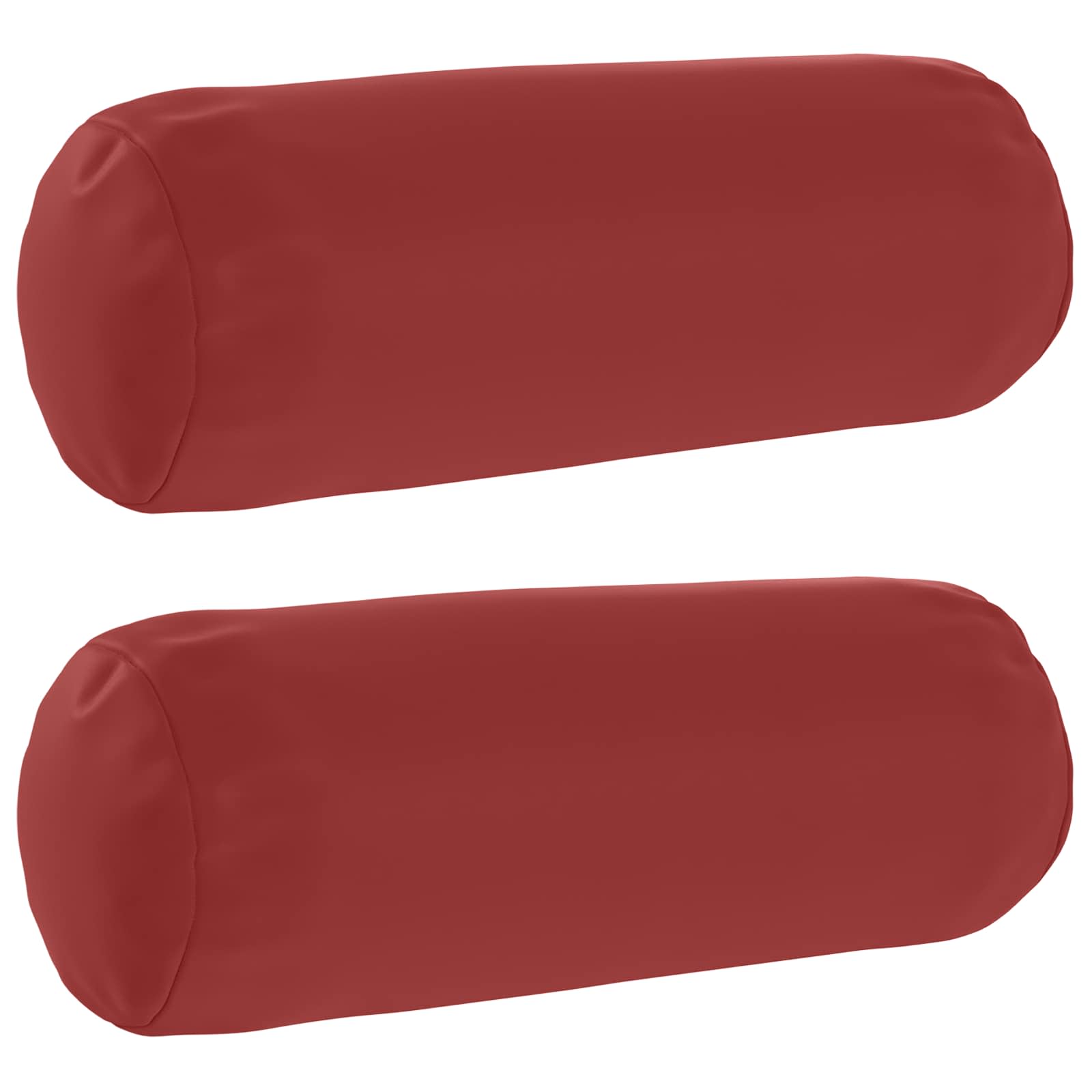 vidaXL Poszewka na poduszkę 2 pcs HEERLEN Czerwone wino Ø 15 x 40 cm
