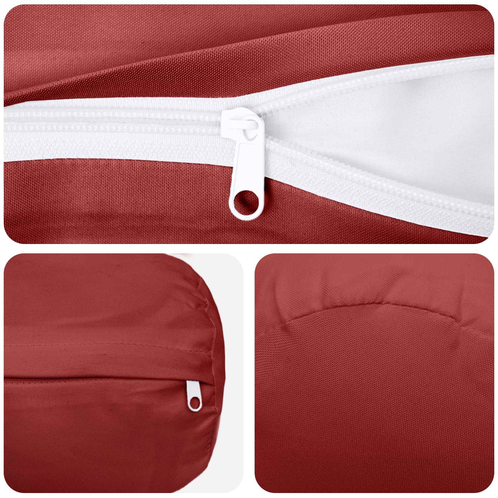 vidaXL Poszewka na poduszkę 6 pcs HEERLEN Czerwone wino Ø 15 x 40 cm
