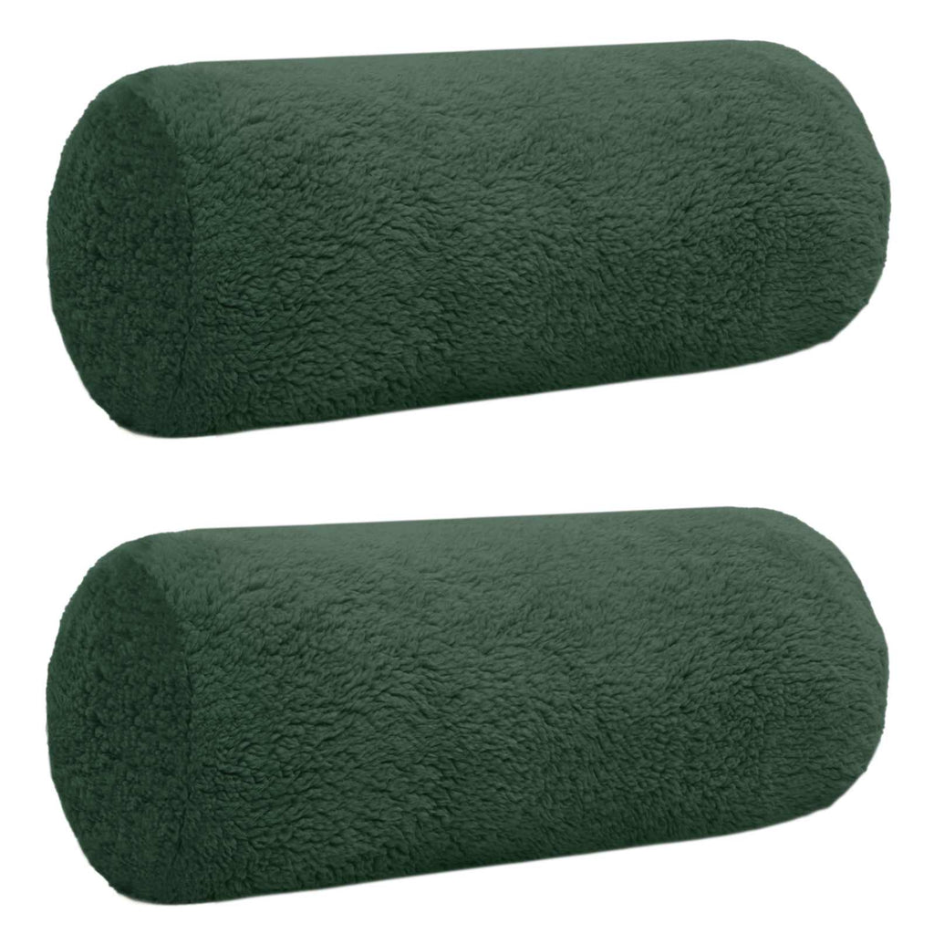 vidaXL Poszewka na poduszkę 2 pcs HEERLEN Ciemnozielony Ø 15 x 40 cm