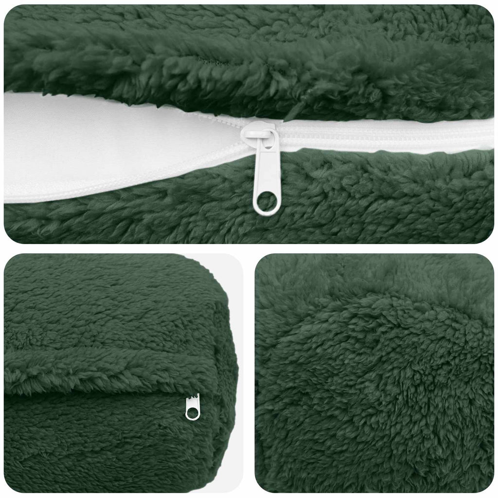vidaXL Poszewka na poduszkę 6 pcs HEERLEN Ciemnozielony Ø 15 x 40 cm