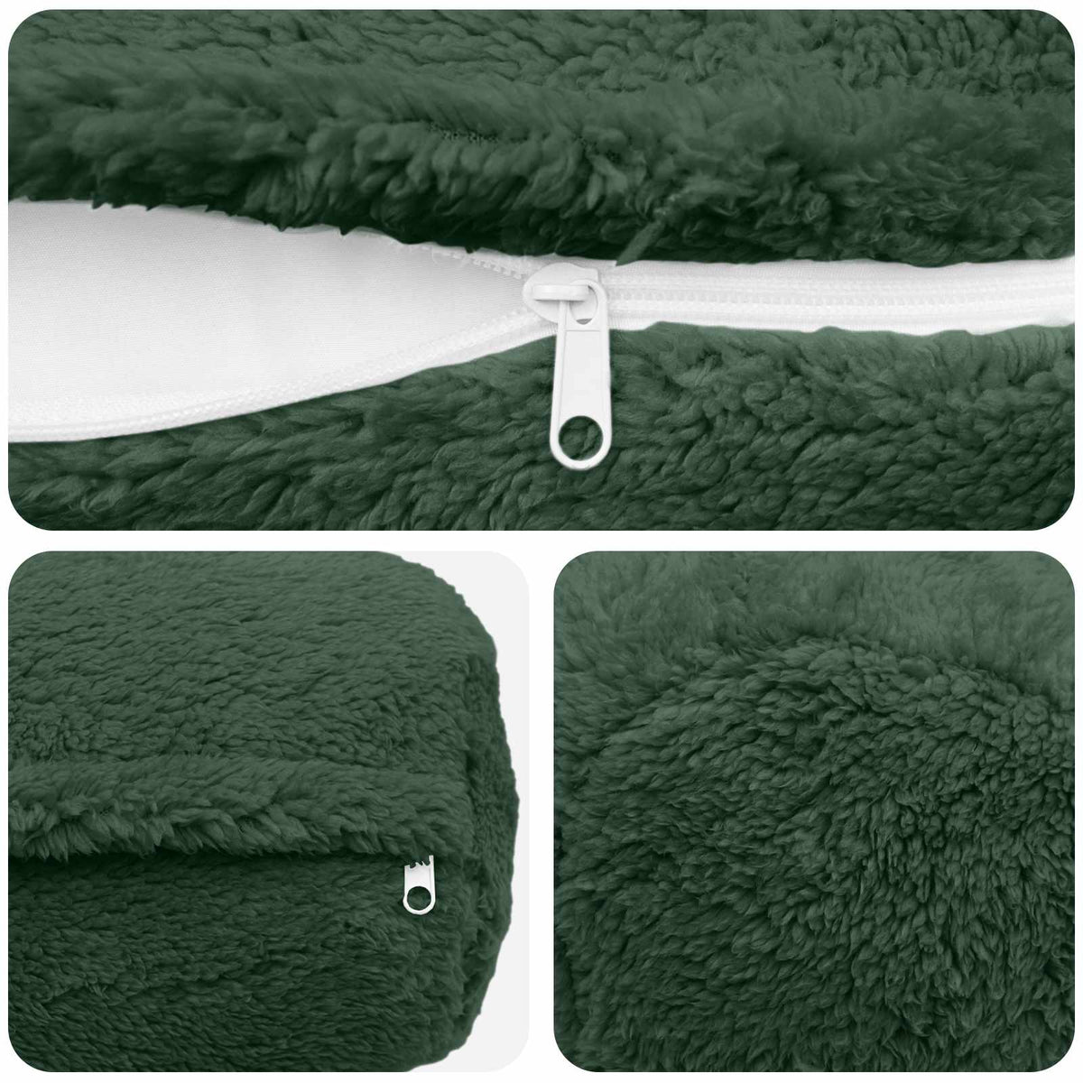 vidaXL Poszewka na poduszkę 6 pcs HEERLEN Ciemnozielony Ø 15 x 40 cm