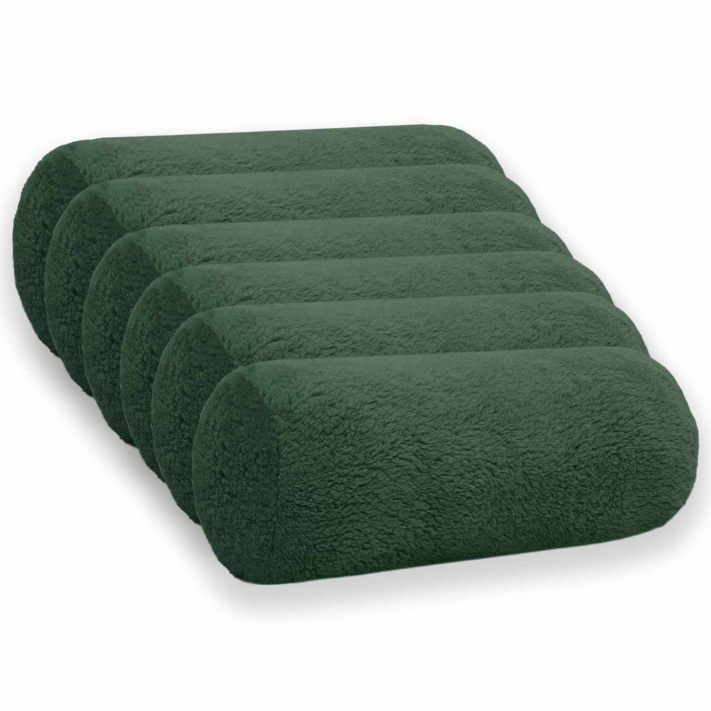 vidaXL Poszewka na poduszkę 6 pcs HEERLEN Ciemnozielony Ø 15 x 40 cm