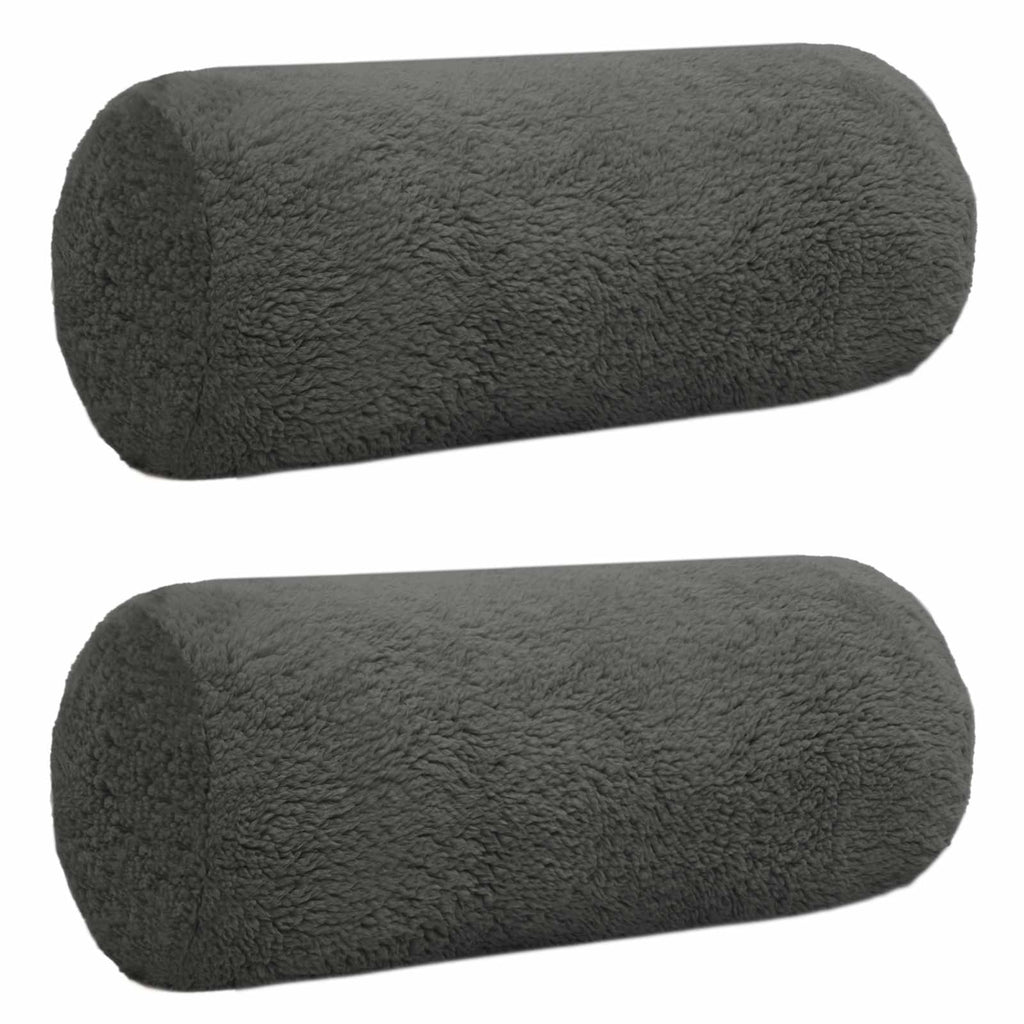 vidaXL Poszewka na poduszkę 2 pcs HEERLEN ciemnoszary Ø 15 x 40 cm