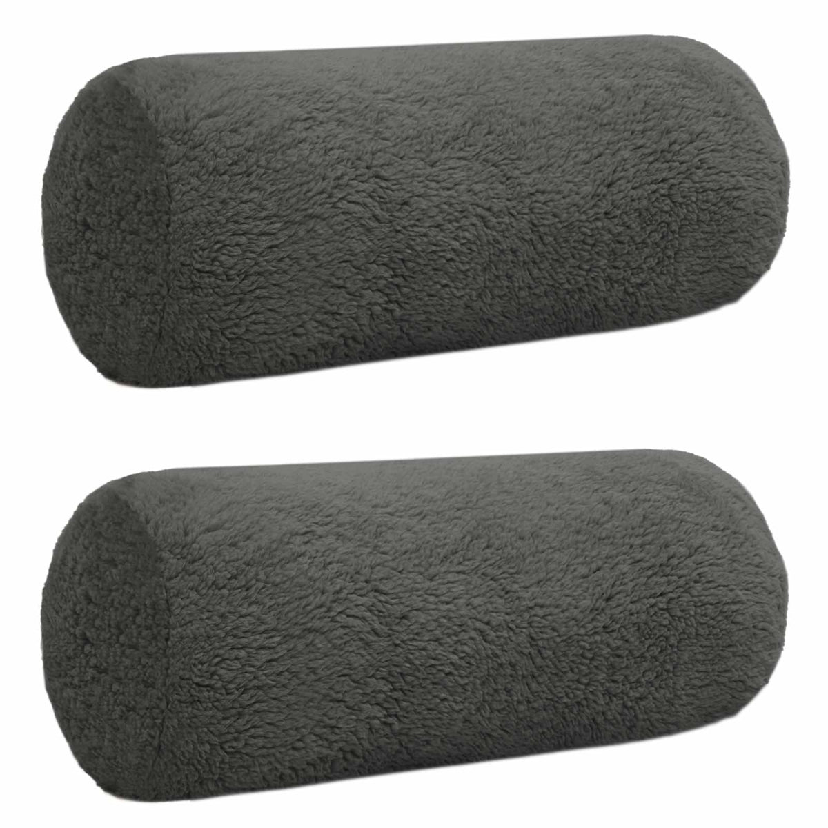 vidaXL Poszewka na poduszkę 2 pcs HEERLEN ciemnoszary Ø 15 x 40 cm