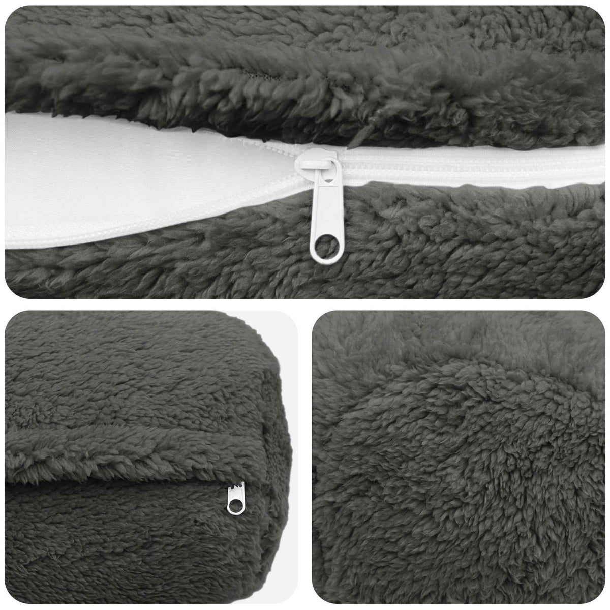 vidaXL Poszewka na poduszkę 6 pcs HEERLEN ciemnoszary Ø 15 x 40 cm