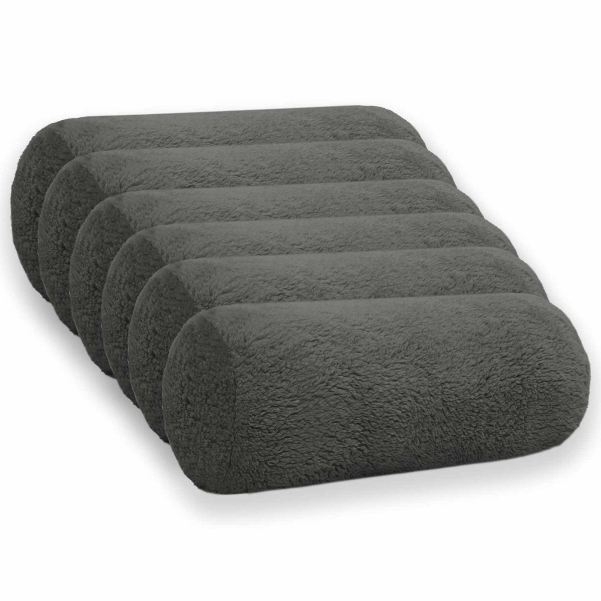 vidaXL Poszewka na poduszkę 6 pcs HEERLEN ciemnoszary Ø 15 x 40 cm