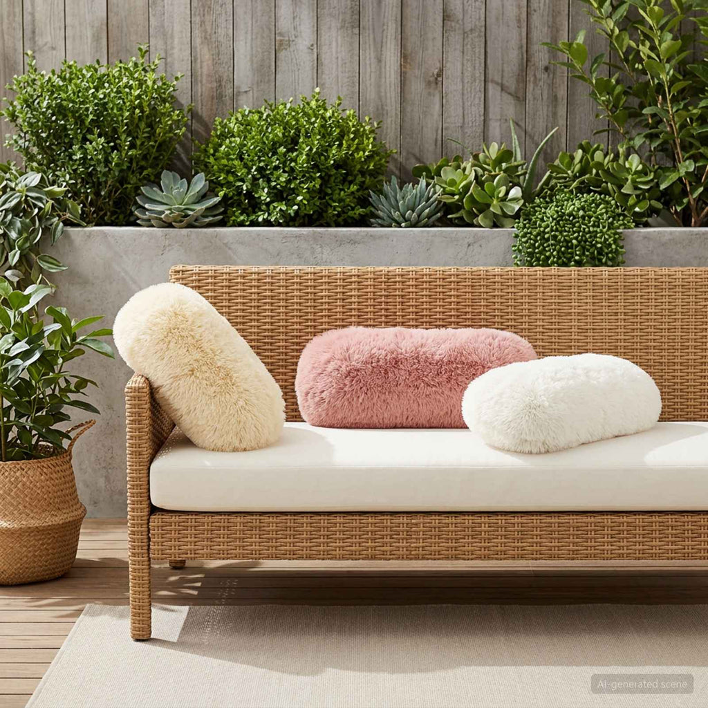vidaXL Poszewka na poduszkę 2 pcs HEERLEN Biały Ø 15 x 40 cm Fleece PV