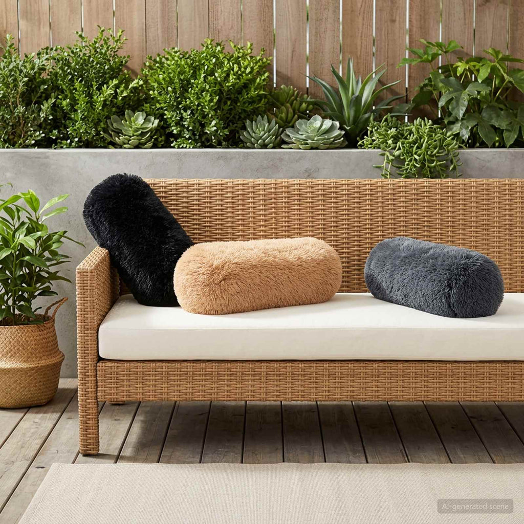 vidaXL Poszewka na poduszkę 6 pcs HEERLEN Czarny Ø 15 x 40 cm
