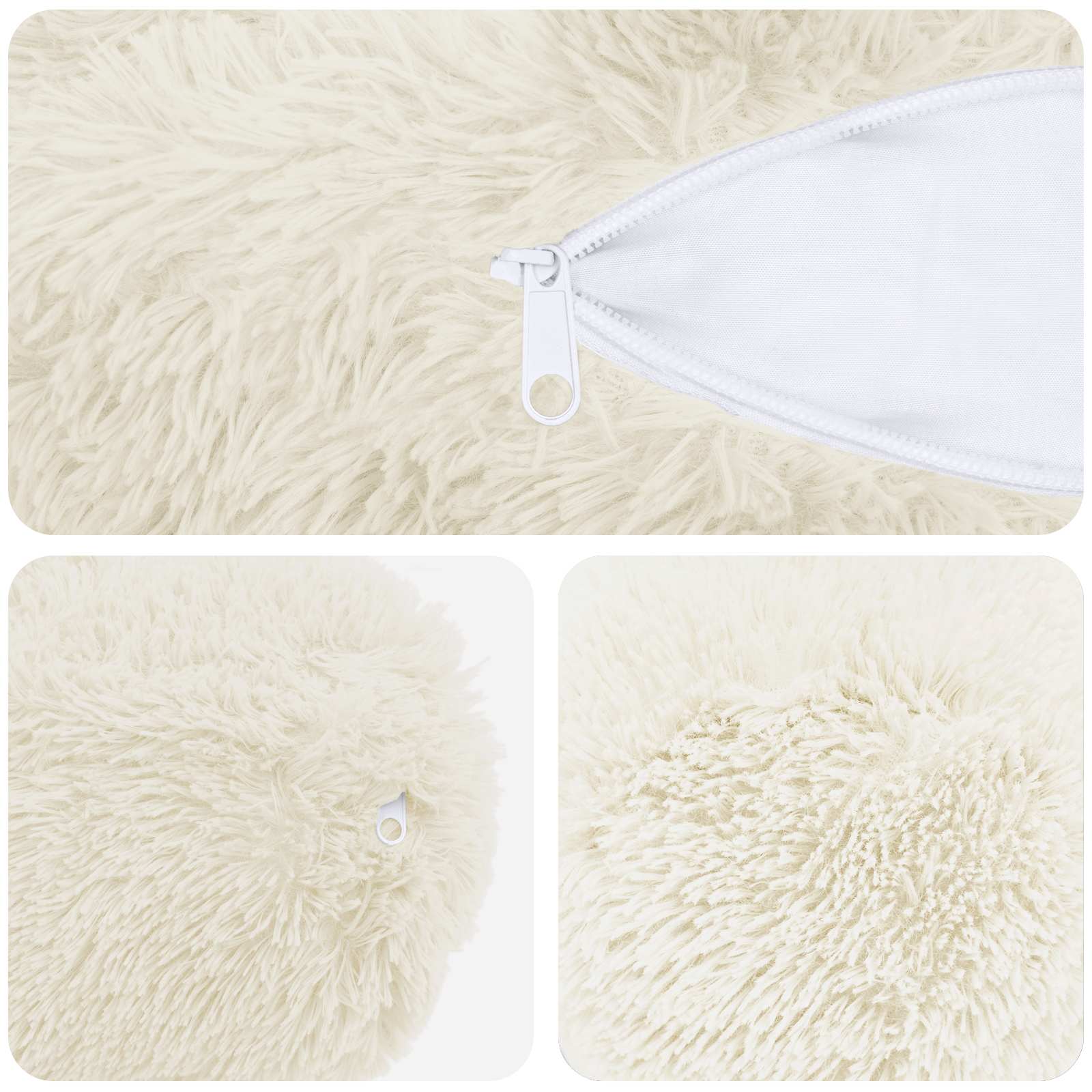 vidaXL Poszewka na poduszkę 2 pcs HEERLEN Biały Ø 15 x 40 cm Fleece PV