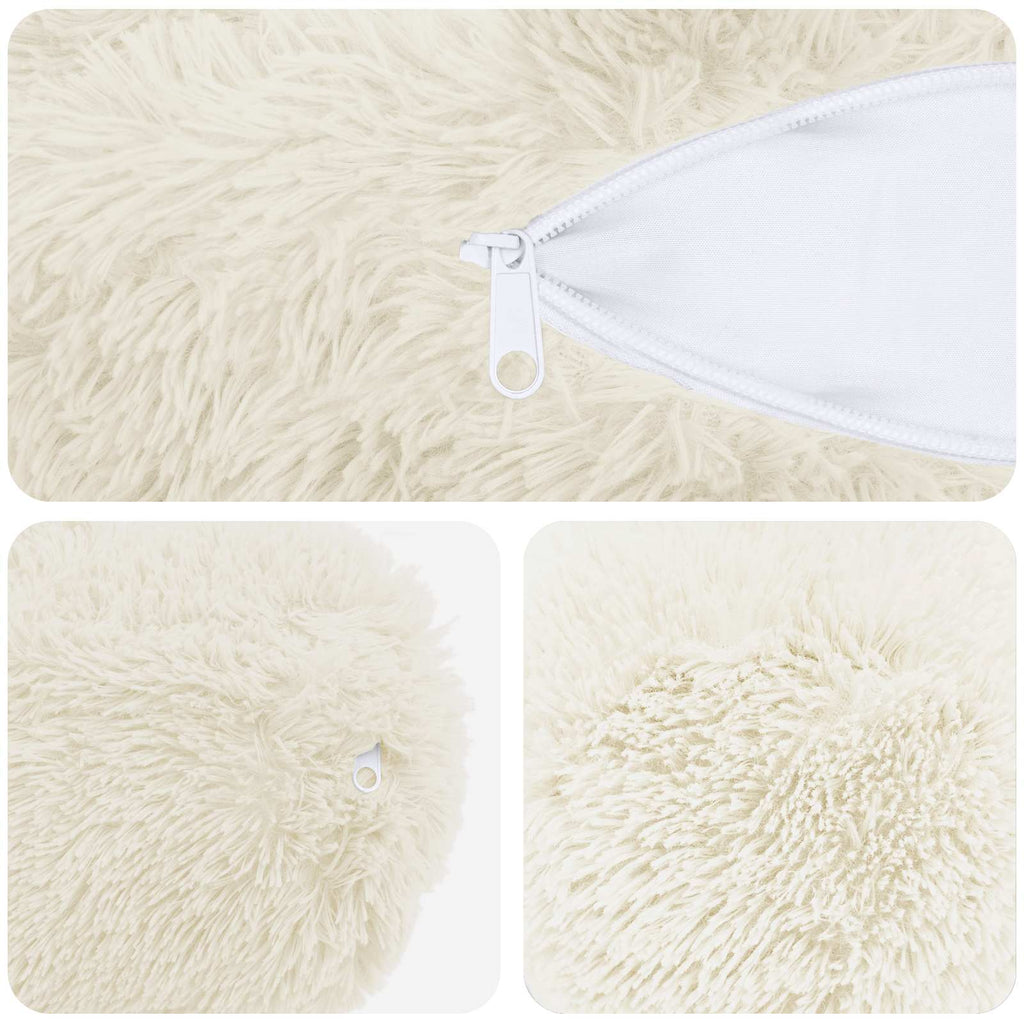 vidaXL Poszewka na poduszkę 6 pcs HEERLEN Biały Ø 15 x 40 cm Fleece PV