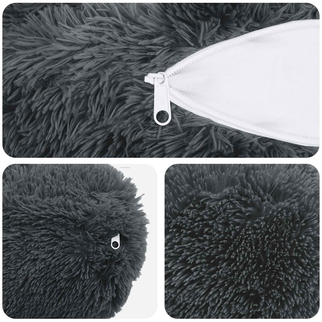 vidaXL Poszewka na poduszkę 6 pcs HEERLEN antracytowy Ø 15 x 40 cm
