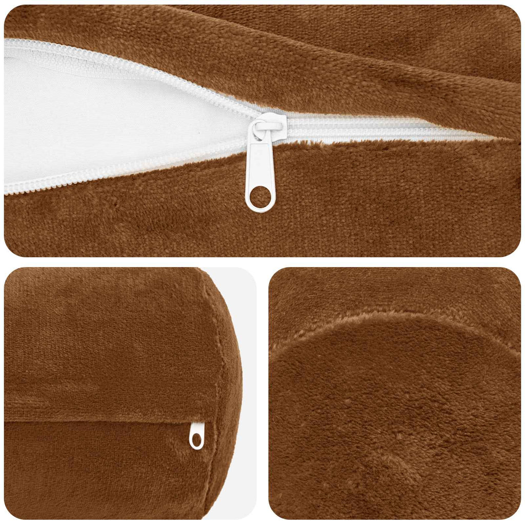 vidaXL Poszewka na poduszkę 2 pcs HEERLEN Jasny Brąz Ø 15 x 40 cm