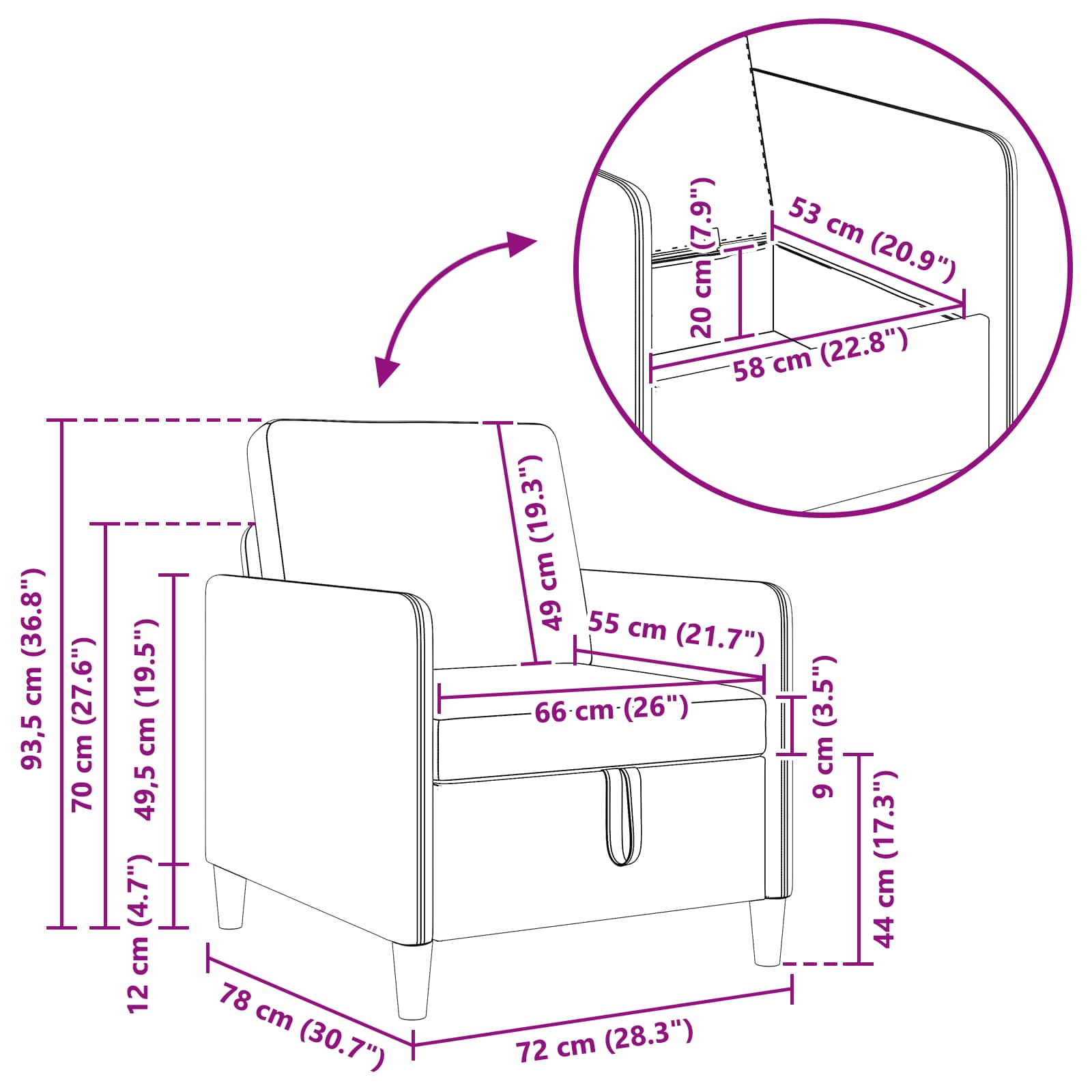 vidaXL Zestaw Sof z Przechowalnią 2 szt. Niebieski policyjny Poliester