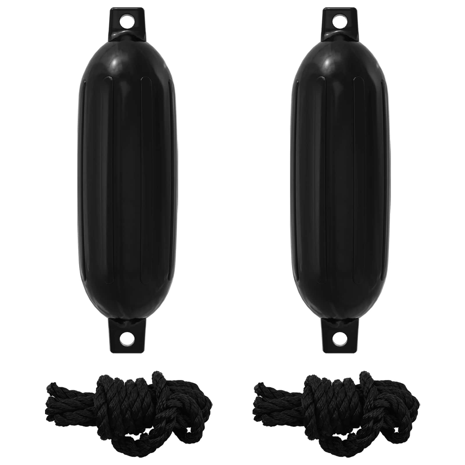 vidaXL Fendery łodzi 2 szt. Ø 14 x 50 cm Czarny PVC