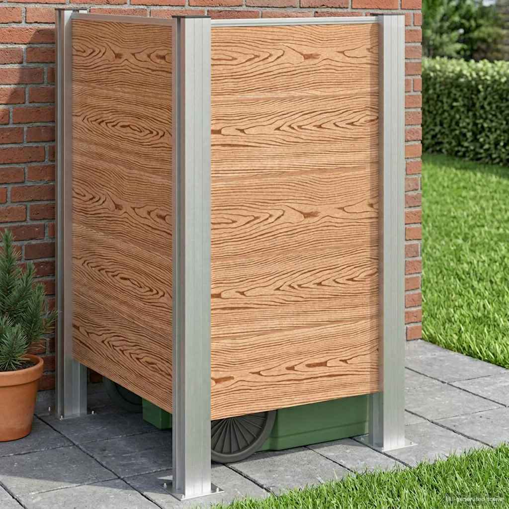 vidaXL Ogrodzenie na Kosz na Śmieci brązowy 85 x 85 x 115 cm