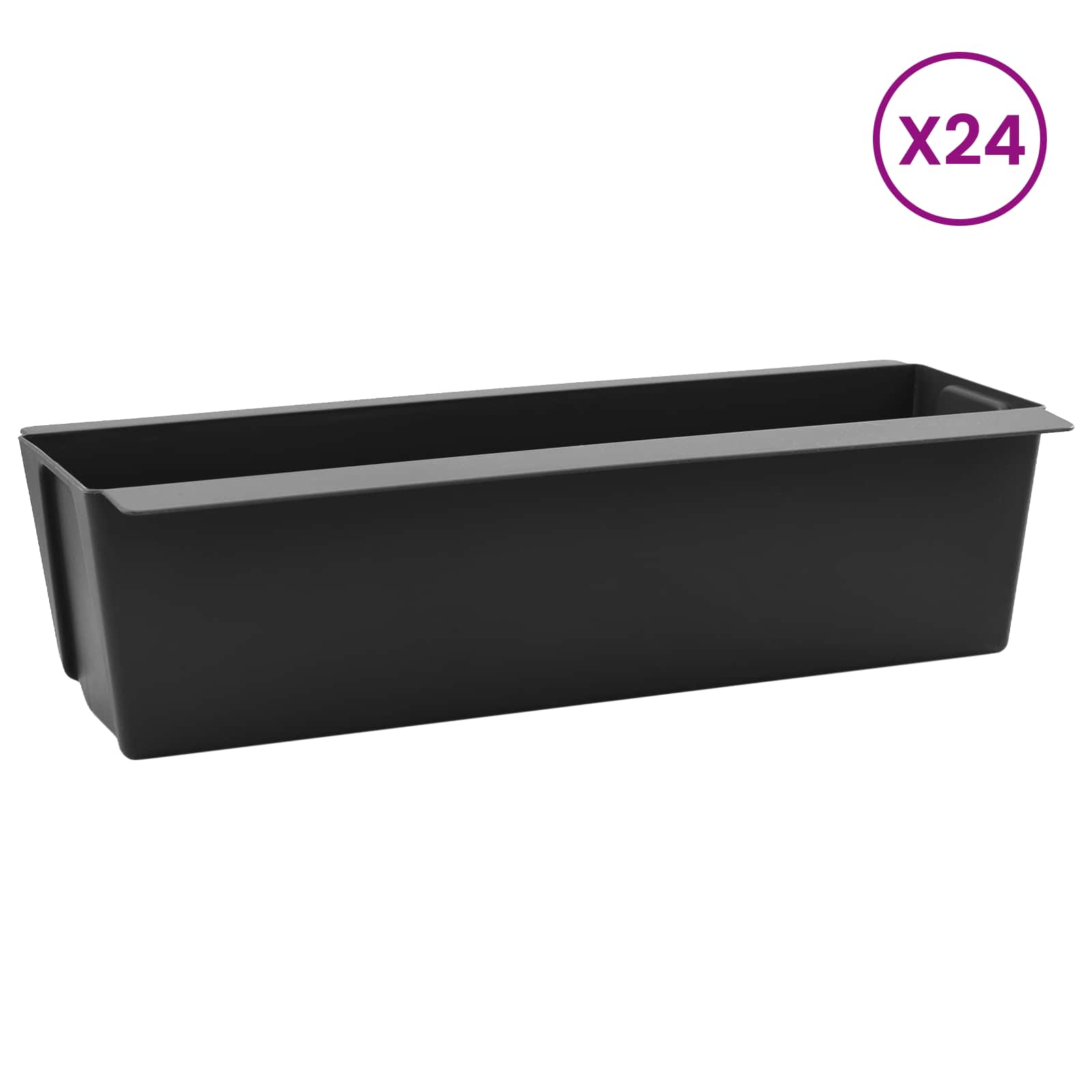 vidaXL Skrzynki na kwiaty do palet euro 24 pcs Czarny