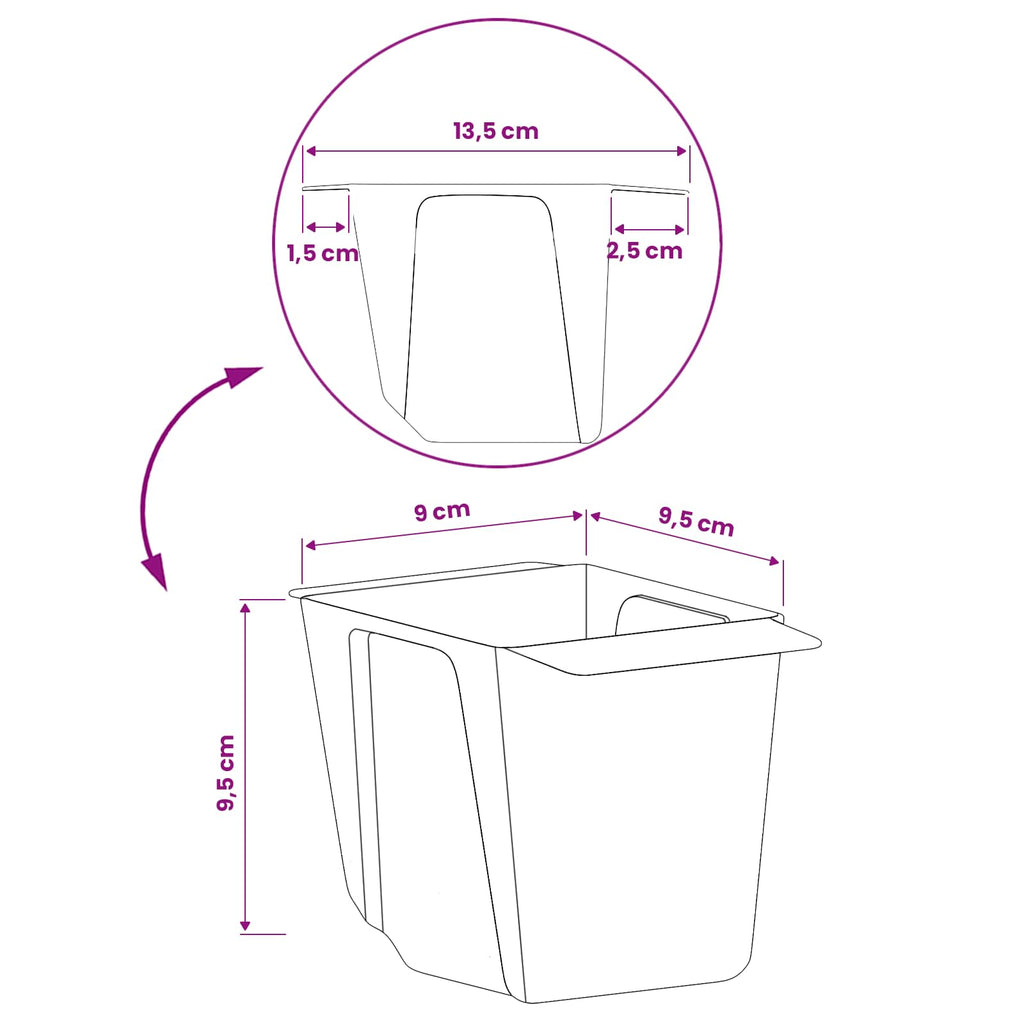 vidaXL Skrzynki na kwiaty do palet euro 12 pcs Szary 13,5 x 9 x 9,5 cm