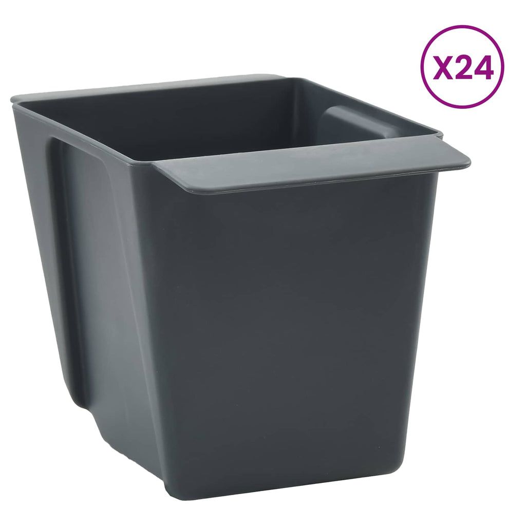 vidaXL Skrzynki na kwiaty do palet euro 12 pcs Szary 13,5 x 9 x 9,5 cm