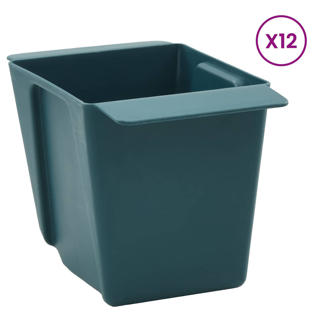 vidaXL Skrzynki na kwiaty do palet euro 12 pcs zielony 14 x 9 x 9,5 cm