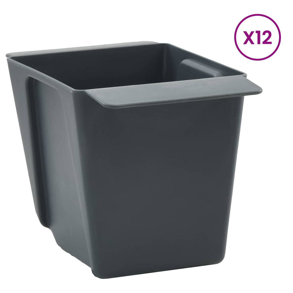 vidaXL Skrzynki na kwiaty do palet euro 24 pcs Szary 13,5 x 9 x 9,5 cm