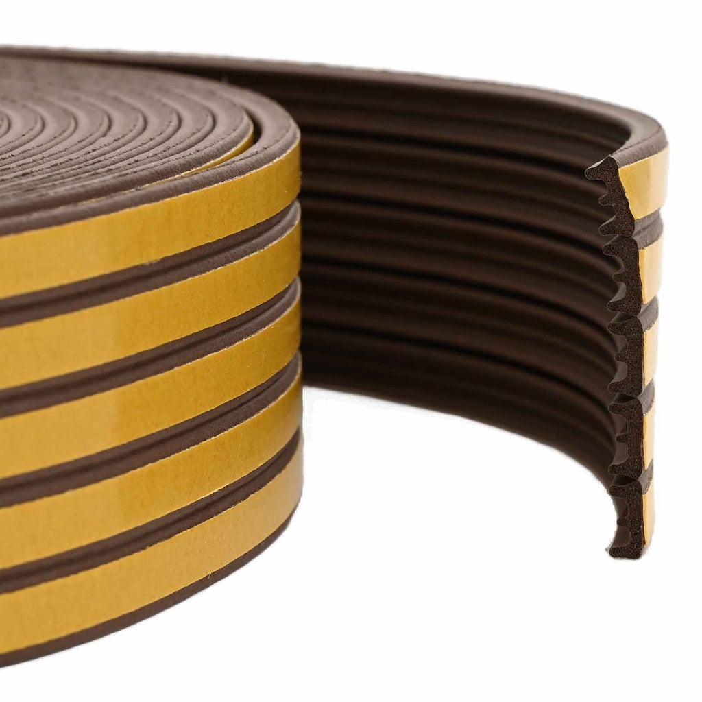 vidaXL Samoprzylepna uszczelka okienna brązowy 9 x 4 mm 12 m Guma EPDM