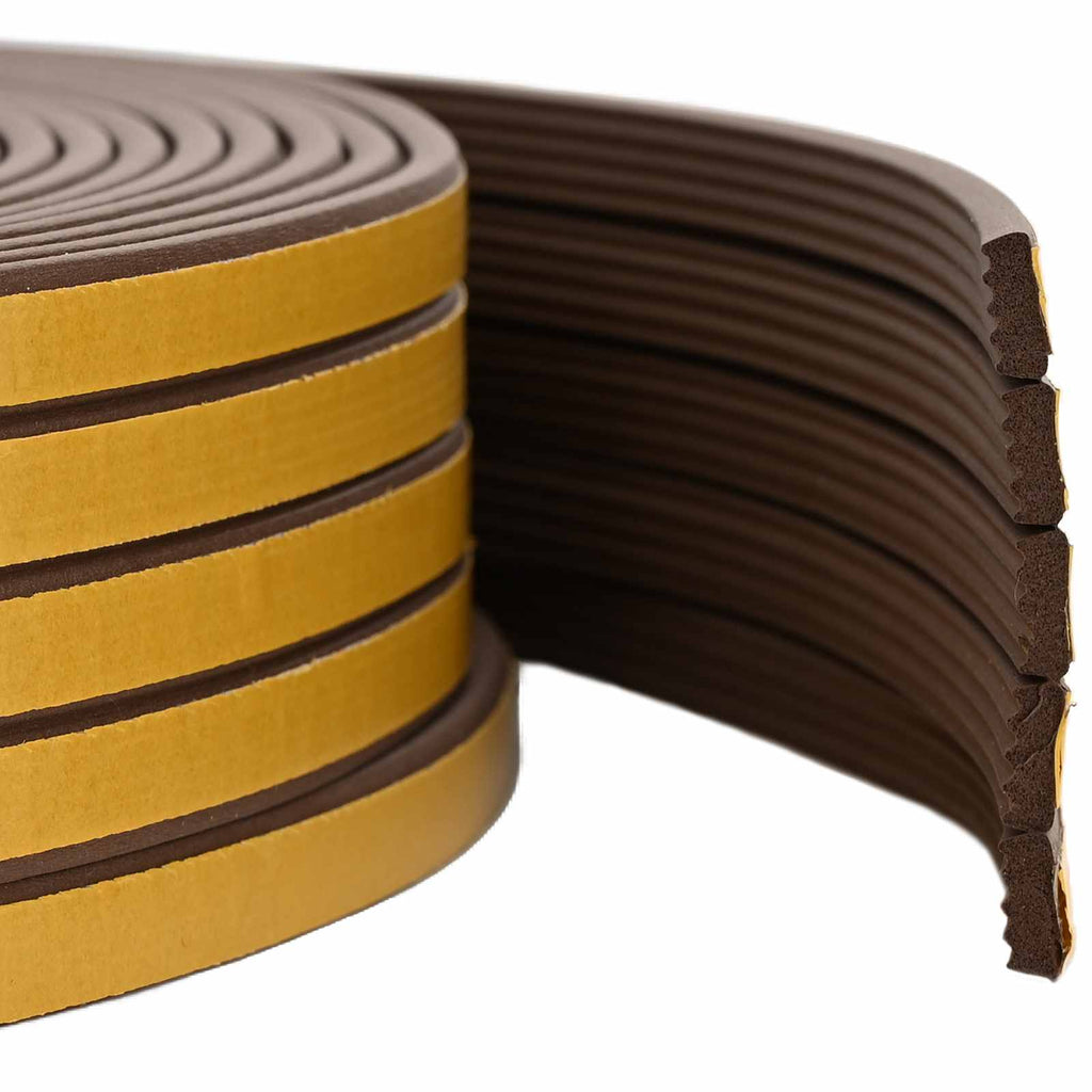 vidaXL Samoprzylepna uszczelka okienna brązowy 8 x 3 mm 12 m Guma EPDM