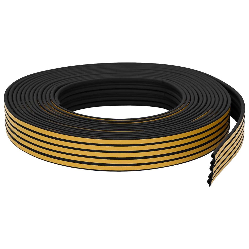 vidaXL Samoprzylepna uszczelka okienna Czarny 9 x 6 mm 25 m Guma EPDM