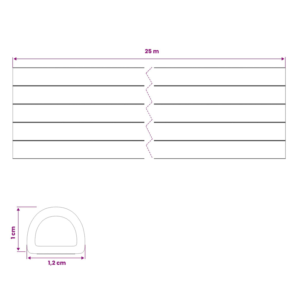 vidaXL Samoprzylepna uszczelka okienna brązowy 12 x 10 mm 25 m