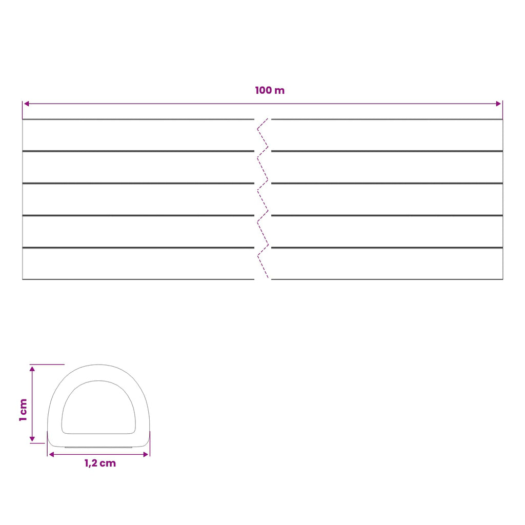 vidaXL Samoprzylepna uszczelka okienna brązowy 12 x 10 mm 100 m