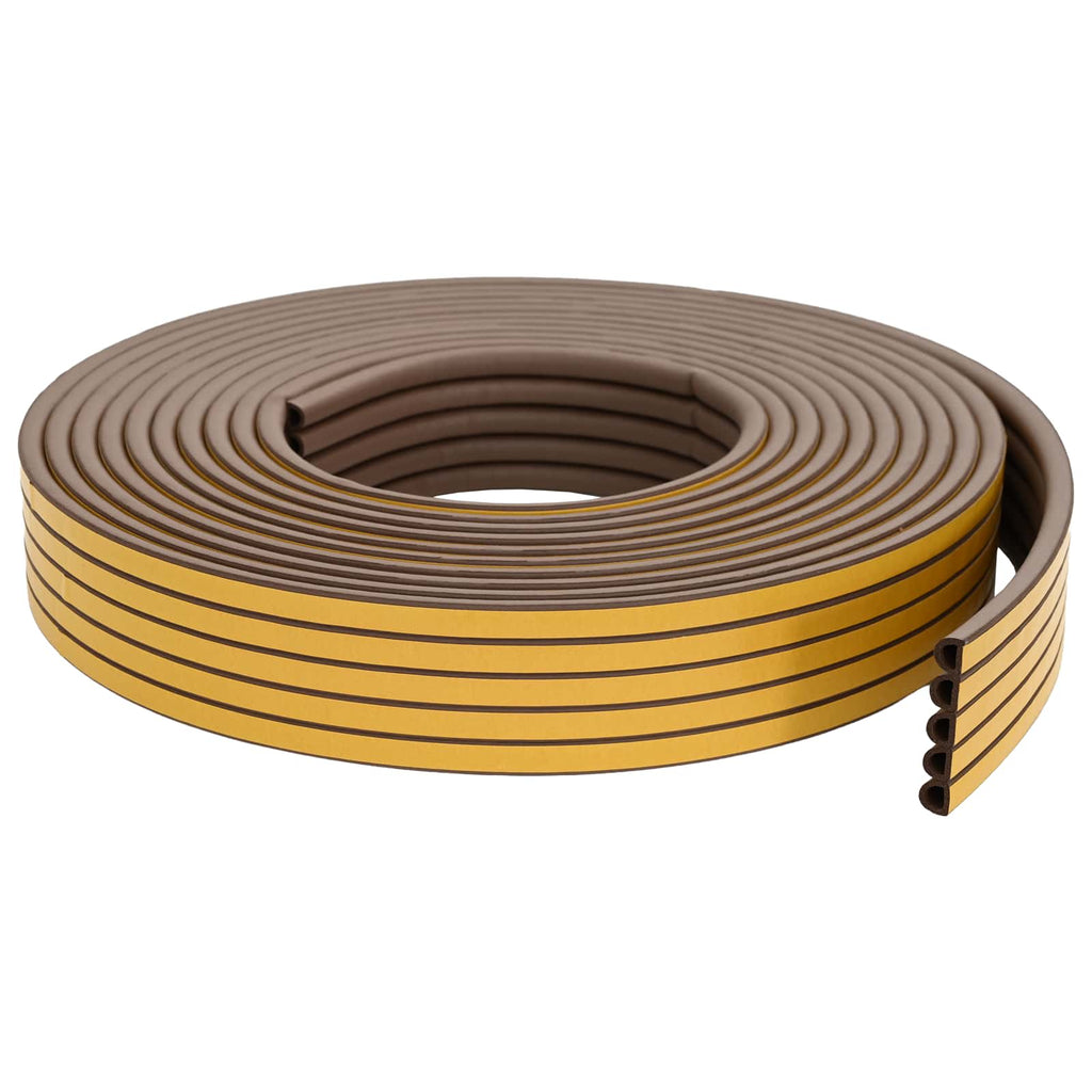 vidaXL Samoprzylepna uszczelka okienna brązowy 14 x 12 mm 25 m
