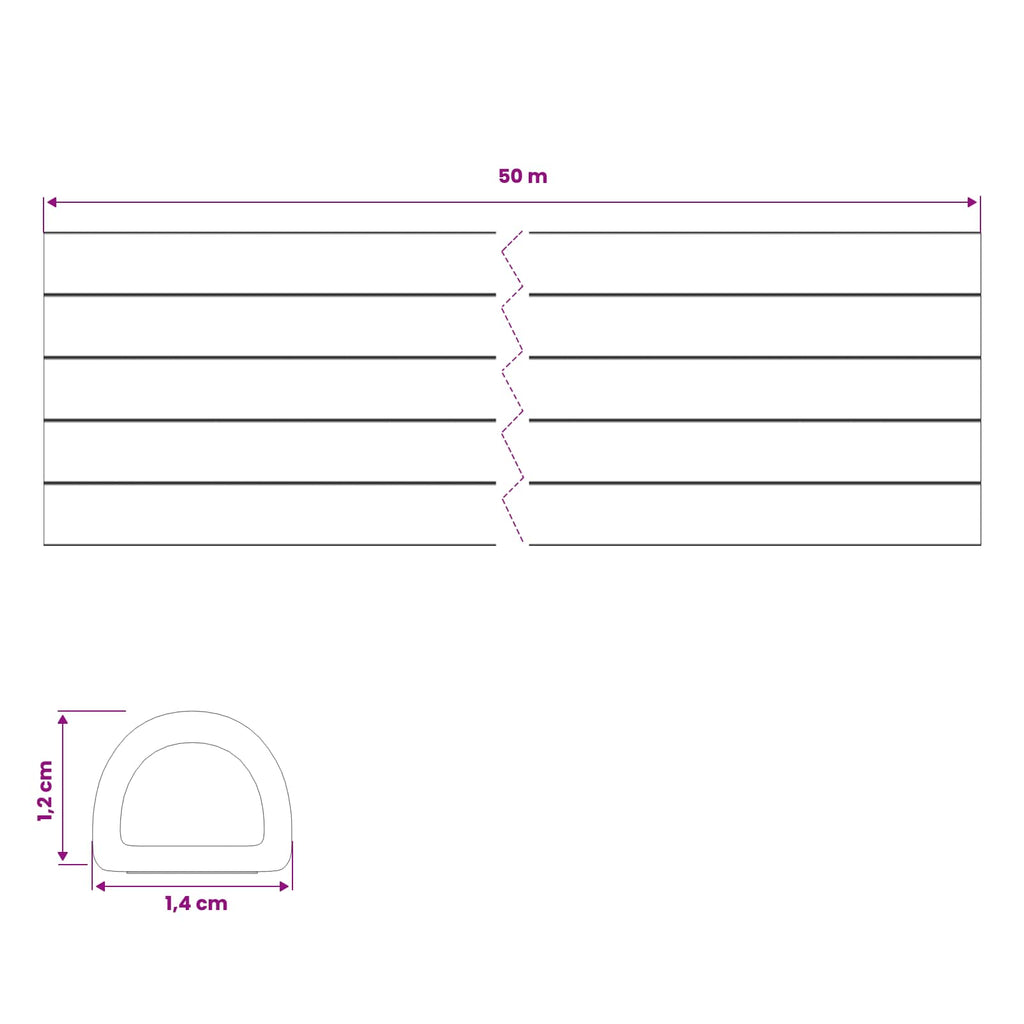 vidaXL Samoprzylepna uszczelka okienna brązowy 14 x 12 mm 50 m