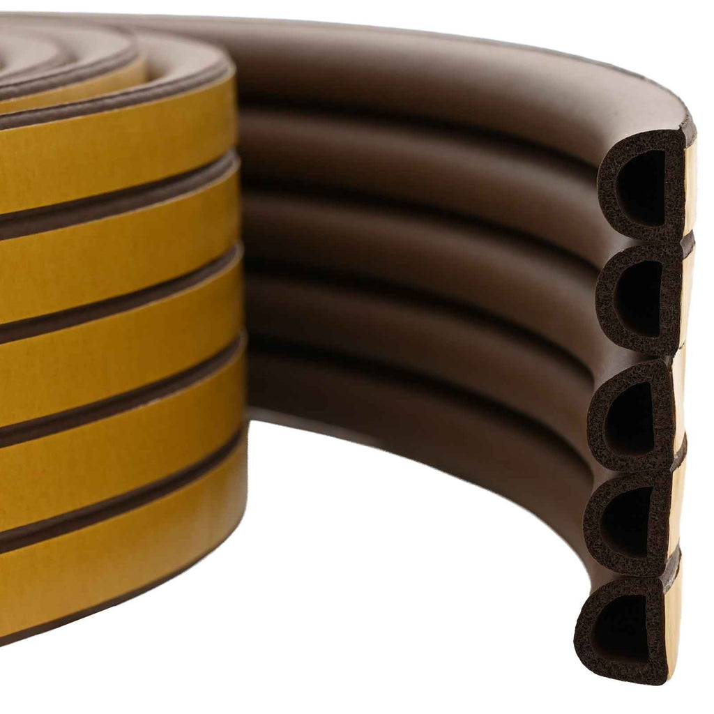 vidaXL Samoprzylepna uszczelka okienna brązowy 14 x 12 mm 100 m