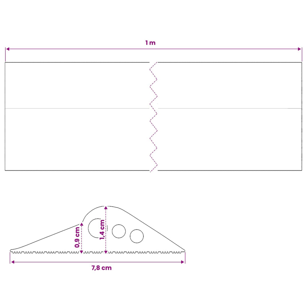 vidaXL Uszczelka podłogowa do garażu Czarny 78 x 14 mm 1 m Guma EPDM