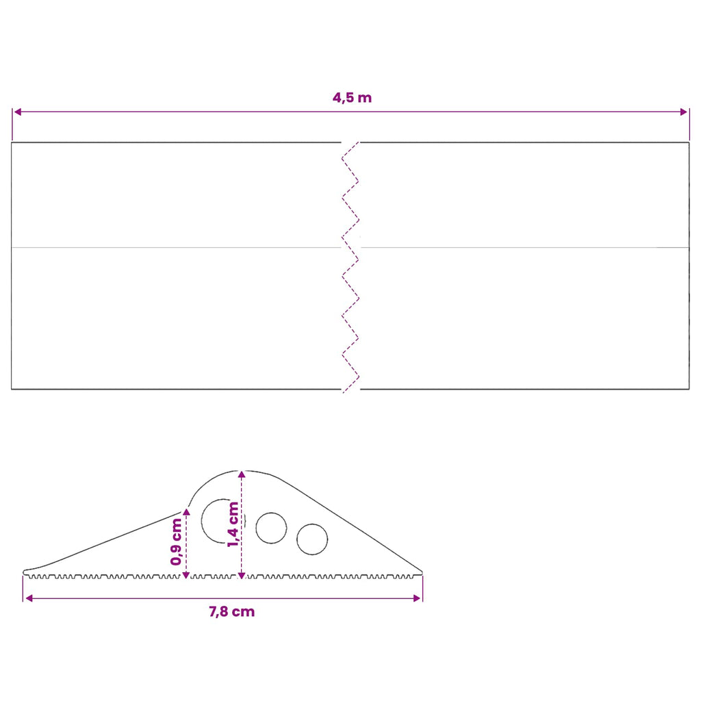 vidaXL Uszczelka podłogowa do garażu Czarny 78 x 14 mm 4,5 m Guma EPDM